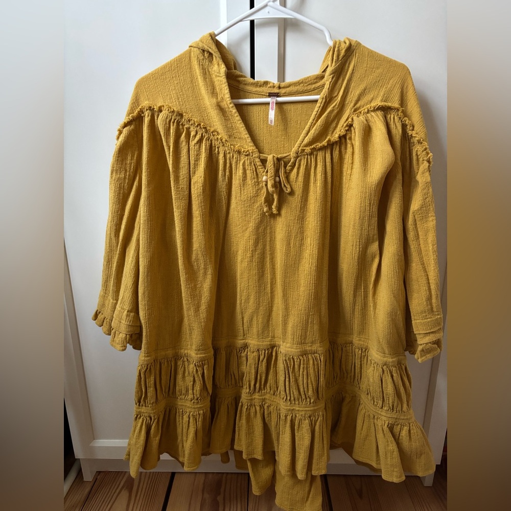 Free People Soak Up The Sun Tunic Ochre Earth Size XS